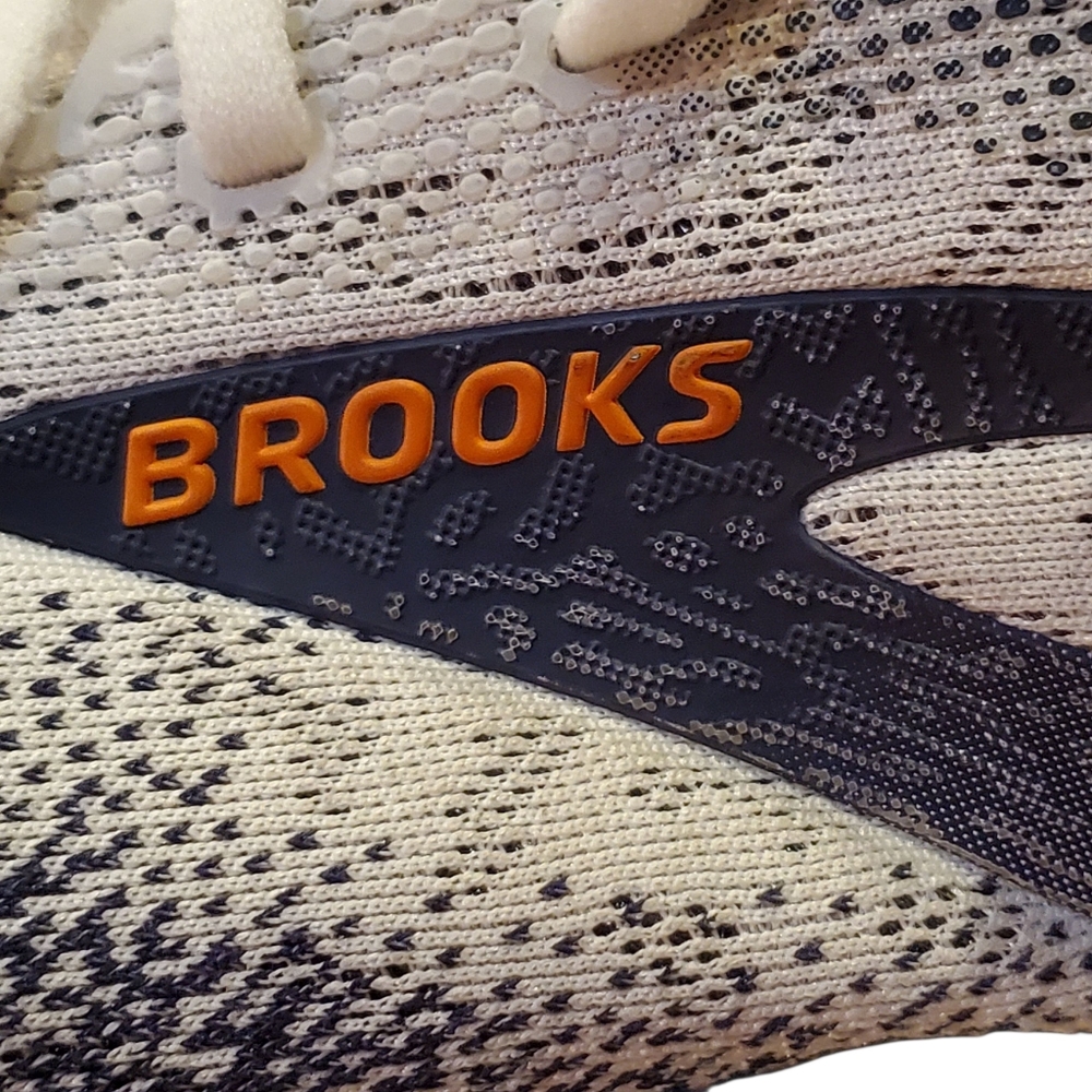 Brooks Ghost 16 Running Shoe White/ Peacoat/ Orange, Mens 12 MSRP $160 - Picture 7 of 16